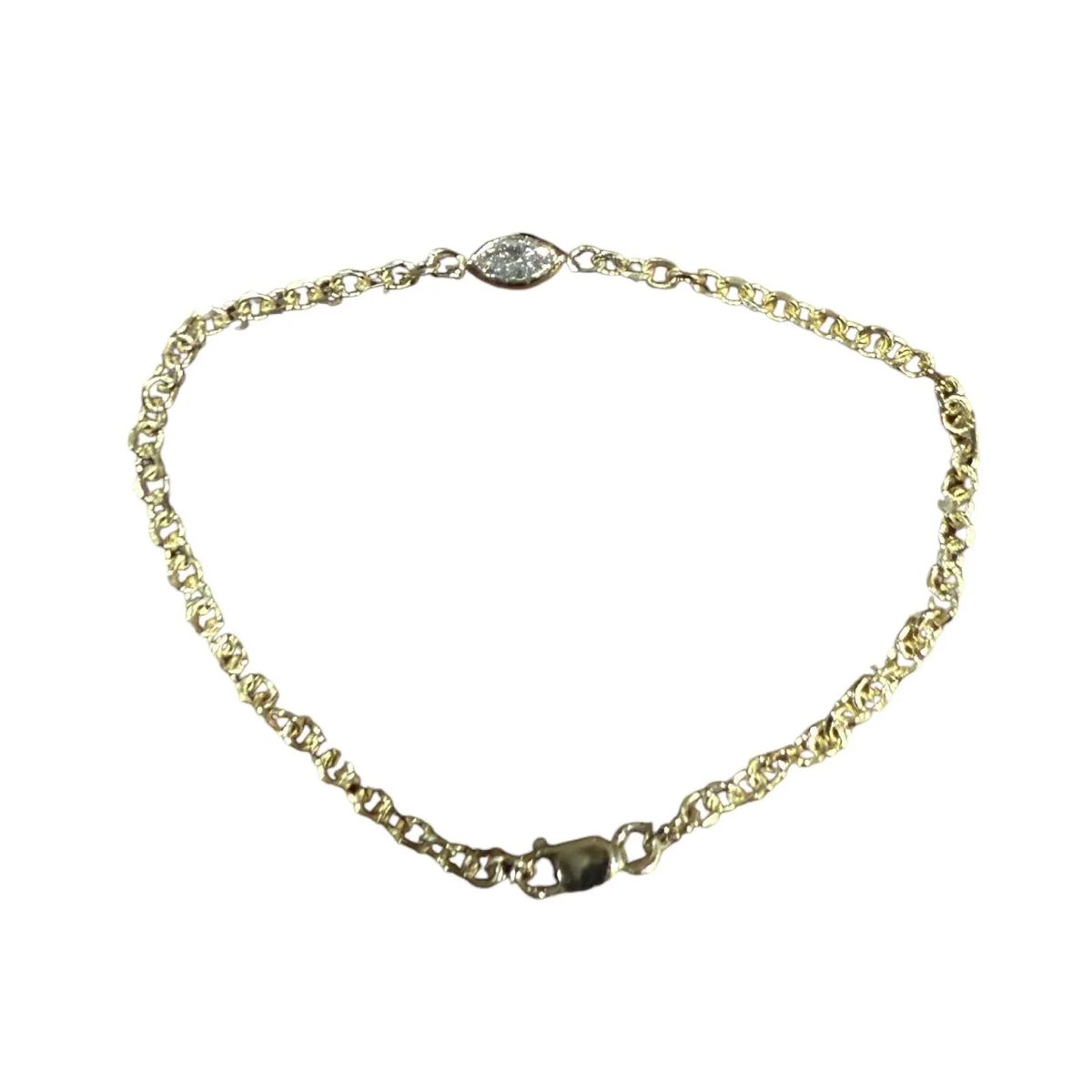 Diamond Jewelry Collections 14KY 0.25ct Marquise Lab-Grown Bezel Set Bracelet