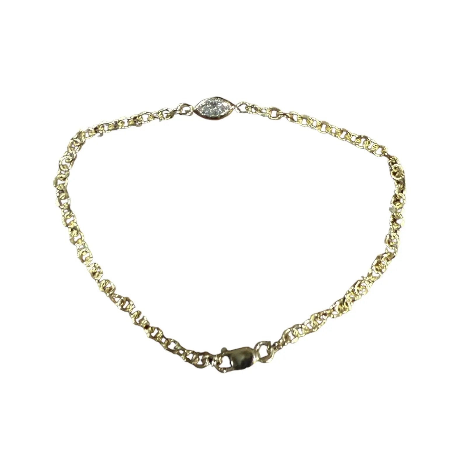 14KY 0.25ct Marquise Lab-Grown Bezel Set Bracelet - Farsi Jewelers