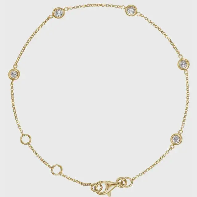 14KY 0.50-ctw Lab-Grown Station Bracelet - Farsi Jewelers