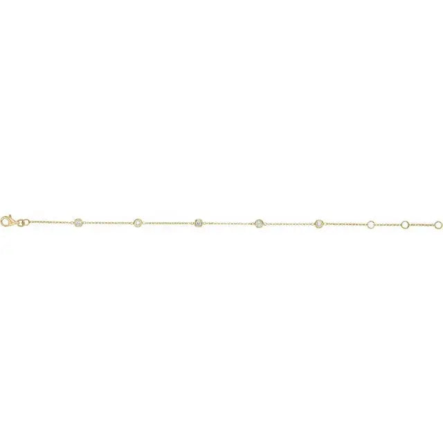 14KY 0.50-ctw Lab-Grown Station Bracelet - Farsi Jewelers
