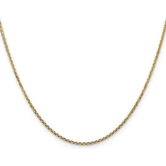 14K Yellow Gold Chain - 1.45mm Solid D/C Cable 16"
