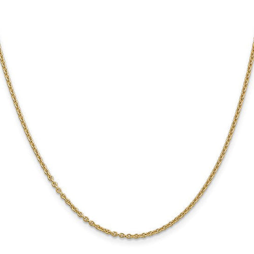 Load image 1 in gallery view. The 1.5 mm yellow cable chain with its teardrop lobster clasp and two sizing rings for adjusting between 16 and 18 inches