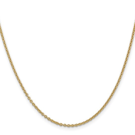 The 1.5 mm yellow cable chain with its teardrop lobster clasp and two sizing rings for adjusting between 16 and 18 inches