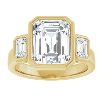 Load image 1 in gallery view. 14KY 9x7 mm Emerald Engagement Ring (Semi Mount Only) - Farsi Jewelers