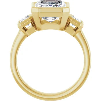 14KY 9x7 mm Emerald Engagement Ring (Semi Mount Only) - Farsi Jewelers