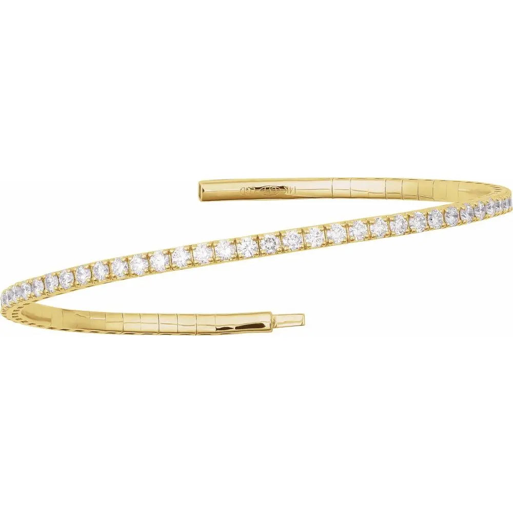 14KY Gold 1.78ctw Lab-Grown Diamond Flex-Bracelet - Farsi Jewelers