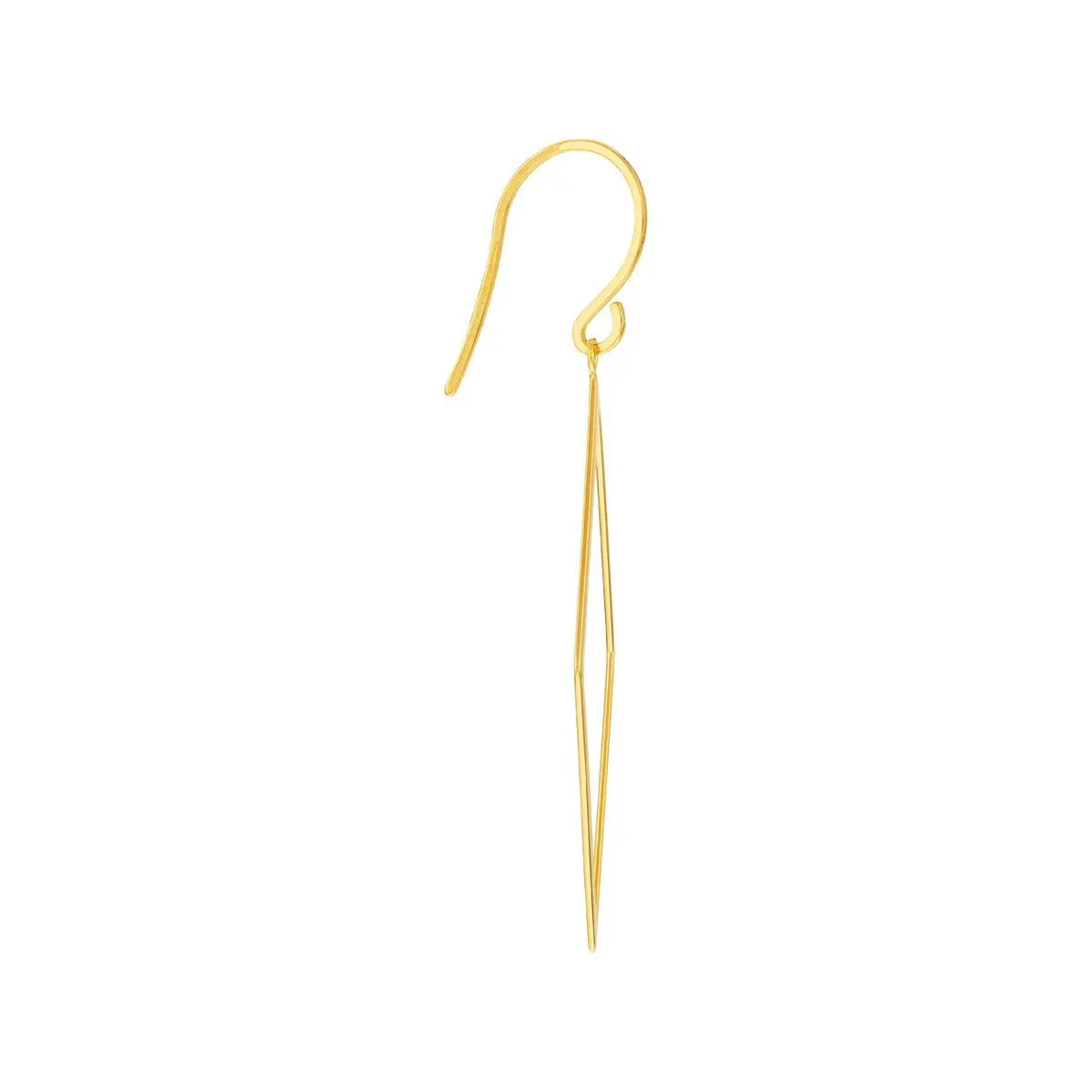 14KY Gold Draw The Line Diamond Shape Earrings - Farsi Jewelers