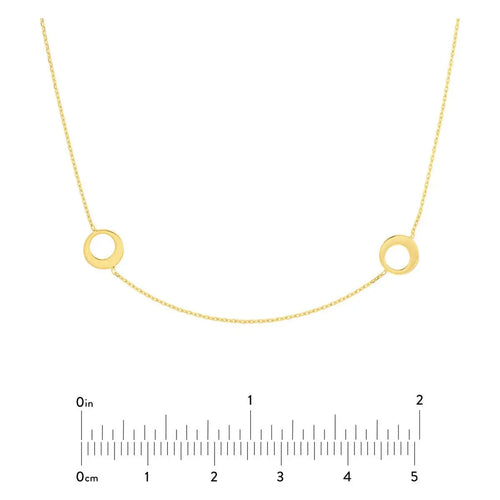 Load image 1 in gallery view. 14K Yellow Gold Half Open Circle Station Necklace