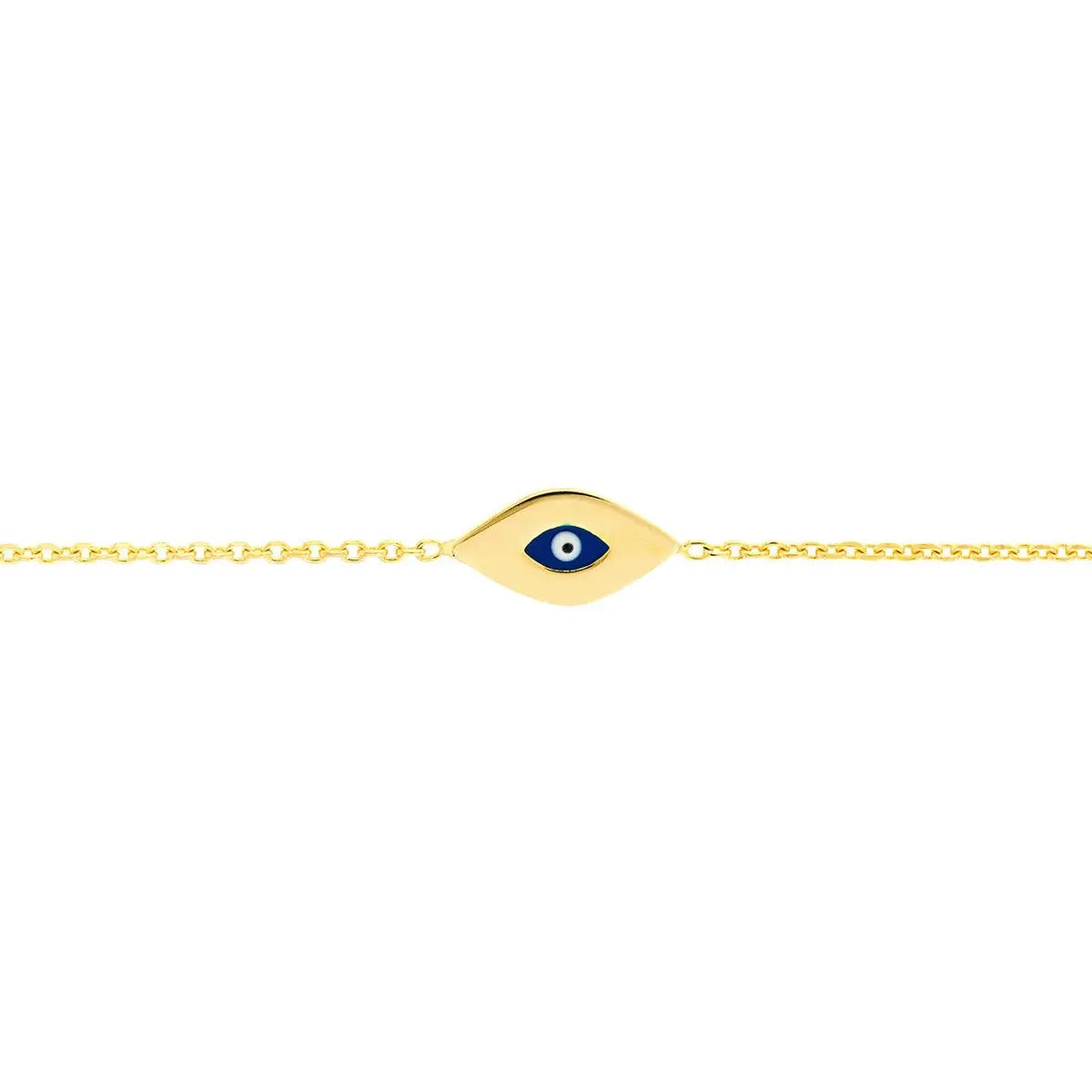 14K Yellow Gold Mini Evil Eye Adjustable Bracelet – Dainty Protection Jewelry