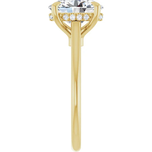 Load image 1 in gallery view. 14KY Yellow Oval Lab-Grown Diamond Engagement Ring - Hidden Halo