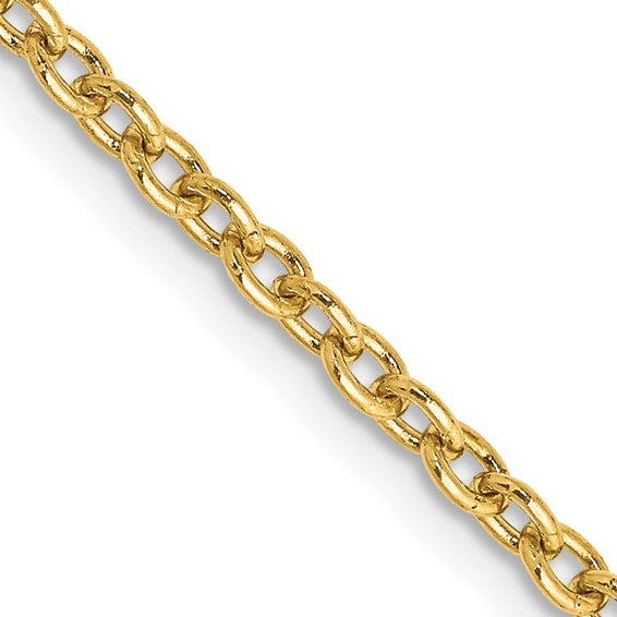 14K Yellow Gold Chain - 2.5-mm Solid Cable 18 inches