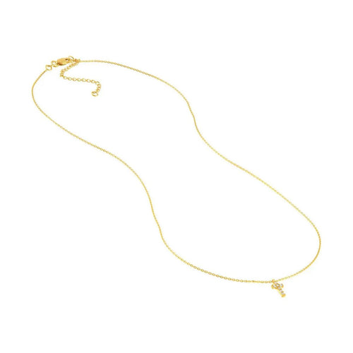 Load image 1 in gallery view. Diamond Jewelry Collections 14k Diamond Mini Cross Adjustable Necklace 1/15 ctw
