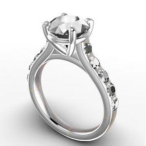 Load image 1 in gallery view. Custom Order 14K White Custom Designed French-Set Engagement Ring