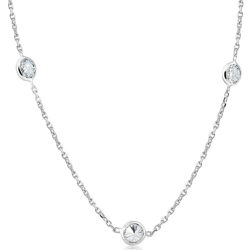 Load image 1 in gallery view. Diamond Jewelry Collections 14K White 1.60 ctw Lab-Grown Diamond By-the-Yard Necklace