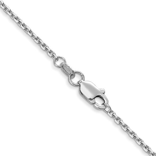 14K White Gold Chain - 1mm Solid  Cable