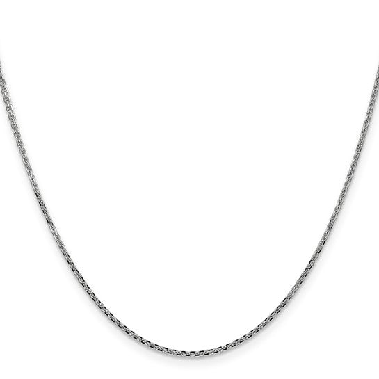 Gold Fashion Jewelry 14K White 14K Gold Chain - 1.5-mm Solid cable chain 16 to 18 adjustable