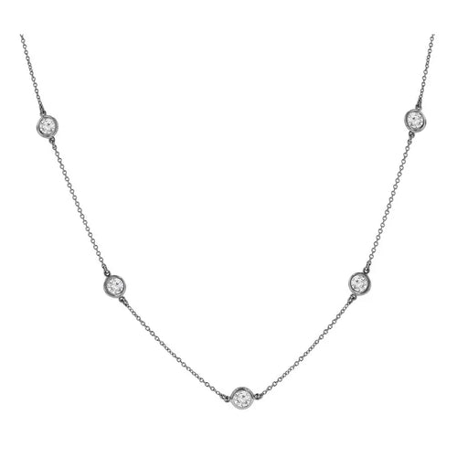 Load image 1 in gallery view. Diamond Jewelry Collections 14K White 1.60 ctw Lab-Grown Diamond By-the-Yard Necklace