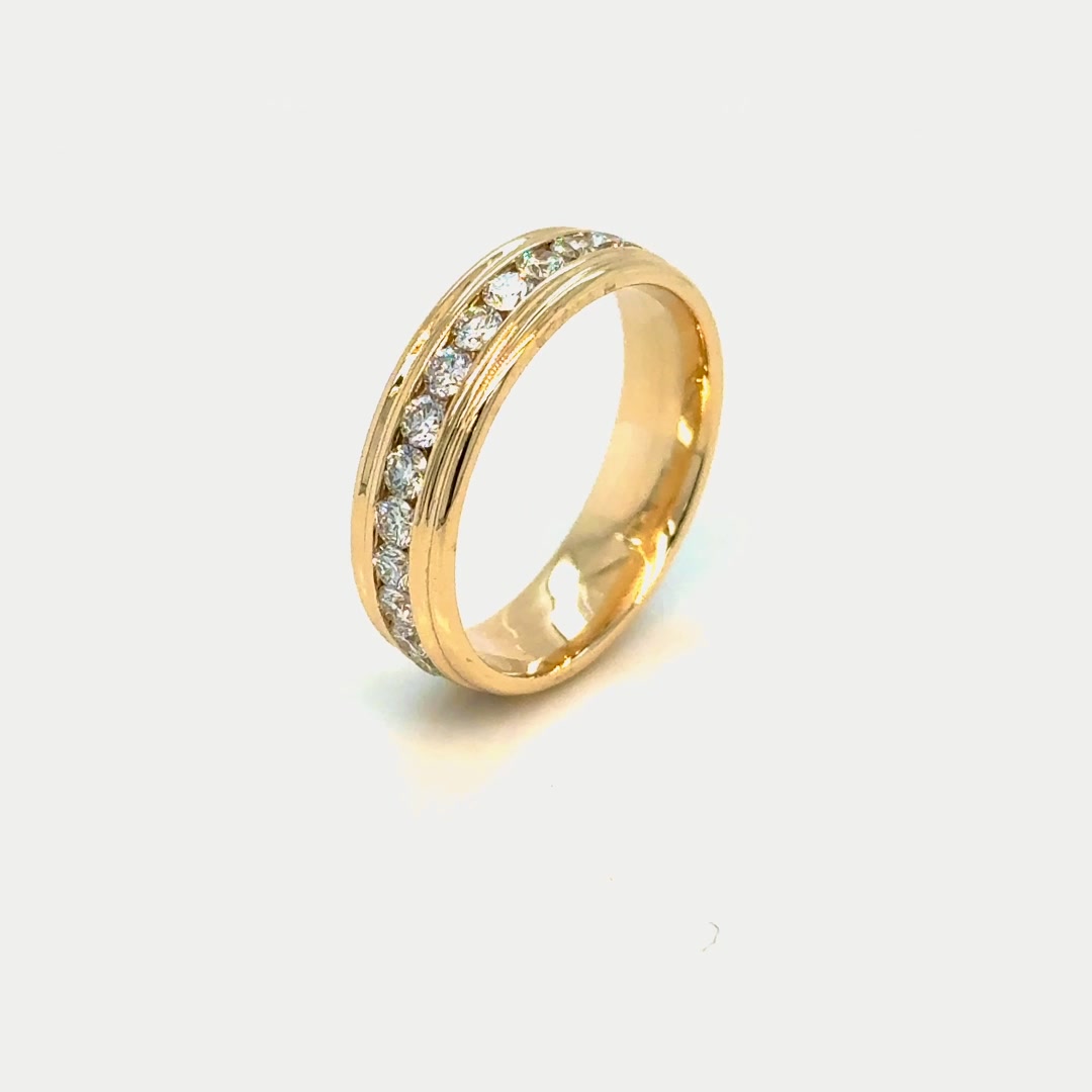 Custom Order Custom 14K Yellow Gold Men’s Lab-Grown Diamond Eternity Wedding Band