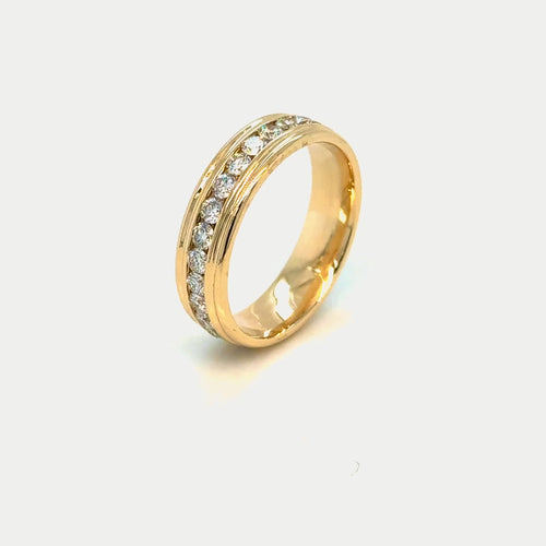 Load image 1 in gallery view. Custom Order Custom 14K Yellow Gold Men’s Lab-Grown Diamond Eternity Wedding Band