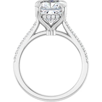 Platinum 3.85 ctw Custom Cushion Cut Engagement Ring