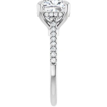 Platinum 3.85 ctw Custom Cushion Cut Engagement Ring