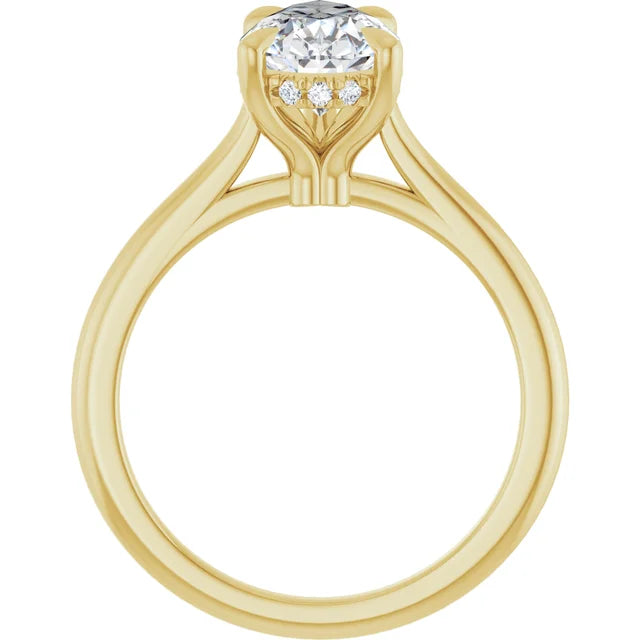 Engagement Rings 14K Yellow Gold 2.05 CT Pear Hidden-Halo Engagement Ring