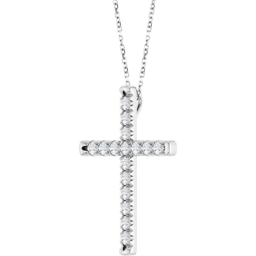 Load image 1 in gallery view. Diamond Jewelry Collections 14K White Gold 1 CTW Lab-Grown Diamond Cross