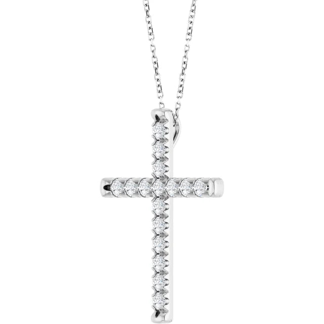 Diamond Jewelry Collections 14K White Gold 1 CTW Lab-Grown Diamond Cross