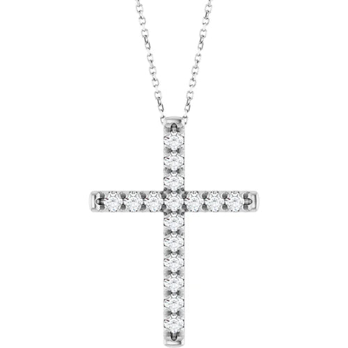 Load image 1 in gallery view. Diamond Jewelry Collections 14K White Gold 1 CTW Lab-Grown Diamond Cross