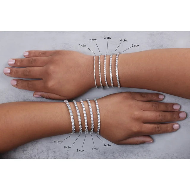 Diamond Jewelry Collections 14K white Diamond Tennis Bracelet | 10.50 ctw Lab-Diamond