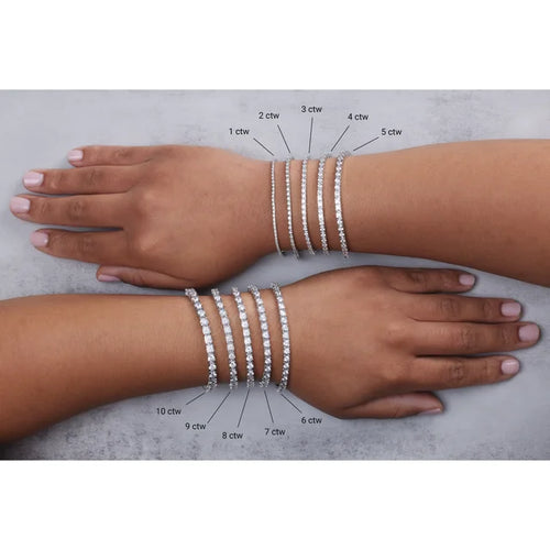 Load image 1 in gallery view. Diamond Jewelry Collections 14K white Diamond Tennis Bracelet | 10.50 ctw Lab-Diamond