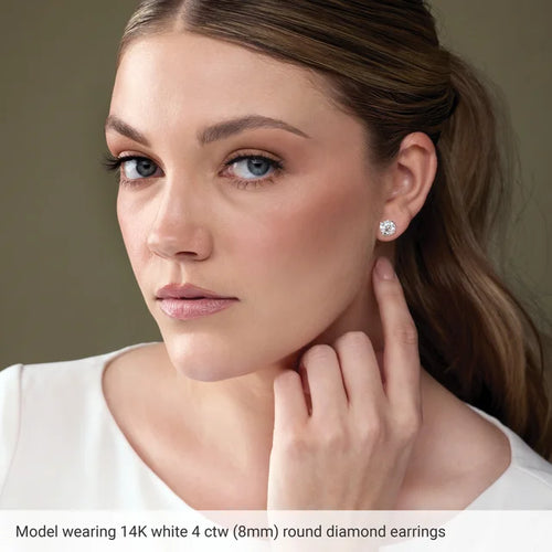 Load image 1 in gallery view. Diamond Jewelry Collections 14K White Stud Earrings - 3.0 ctw Lab-Grown Diamond