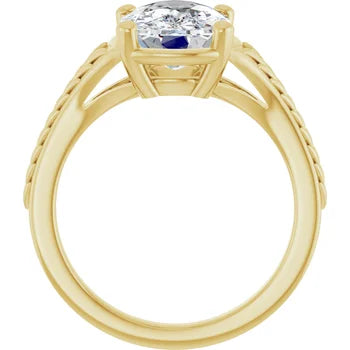 Engagement Rings 14K Yellow Gold 3 CT Elongated Cushion Solitaire Engagement Ring
