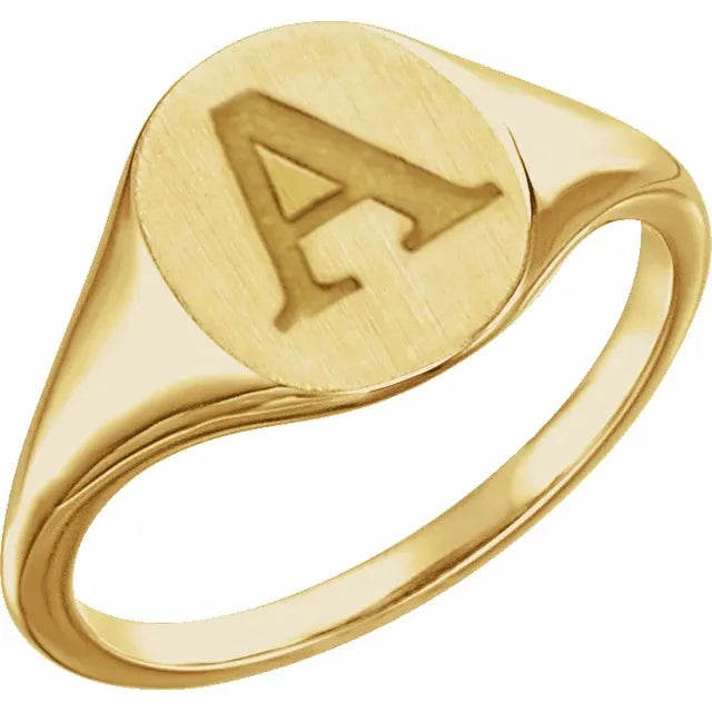 Gold Fashion Jewelry 14K Gold Oval Signet Ring