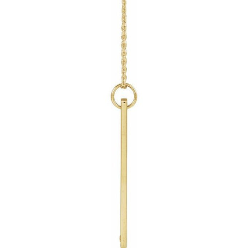 Load image 1 in gallery view. Gold Fashion Jewelry 14K Yellow Gold Diamond Engravable Bar Necklace — 16-18 Inch Adjustable
