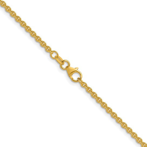 Load image 1 in gallery view. Solid 18K yellow gold cable chain, 3.25 mm, with its lobster clasp