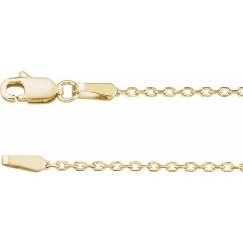 Load image 1 in gallery view. Gold Fashion Jewelry 14K Yellow Gold 1.5 mm Diamond-Cut Cable 20" Chain