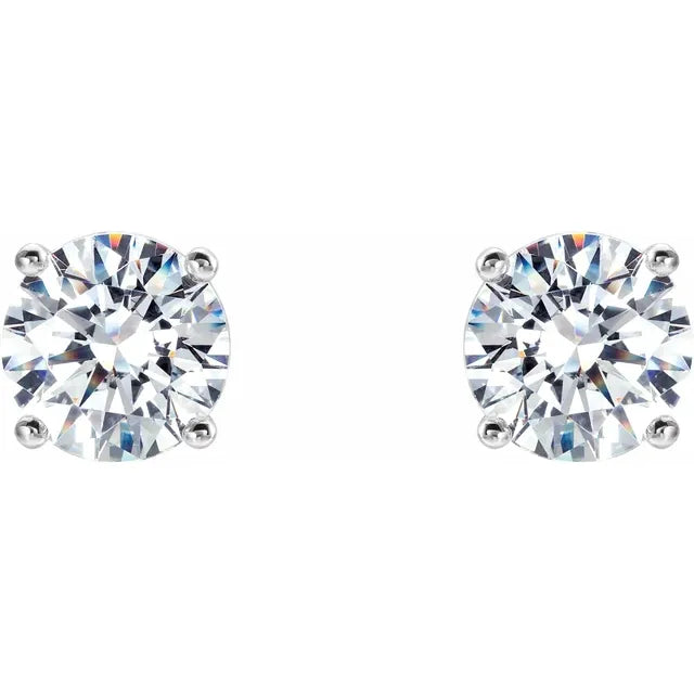 Diamond Jewelry Collections 14K White Diamond Stud Earrings - 4.00 ctw Lab-Grown