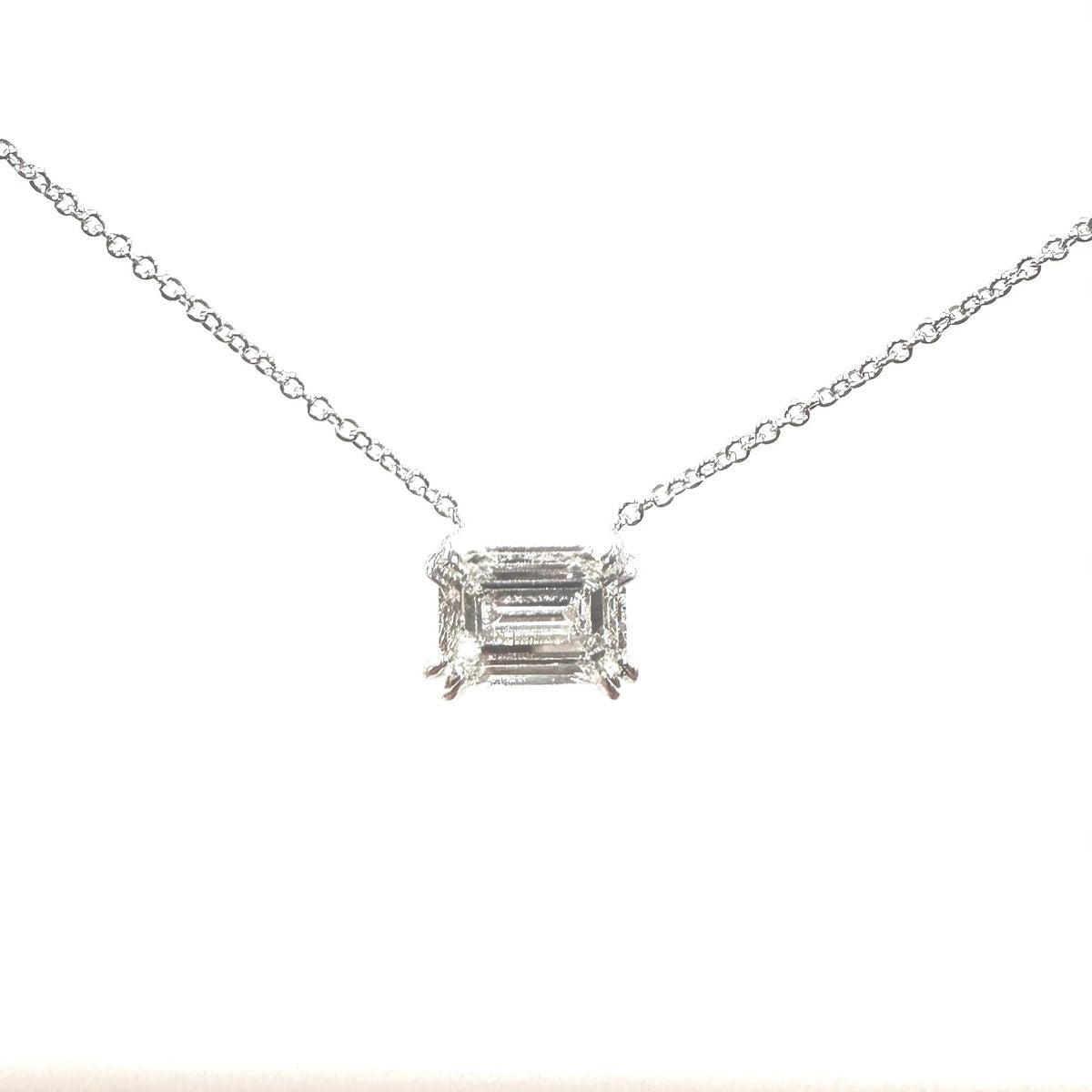 Custom Order 14KW Emerald Cut Pendant Mounting