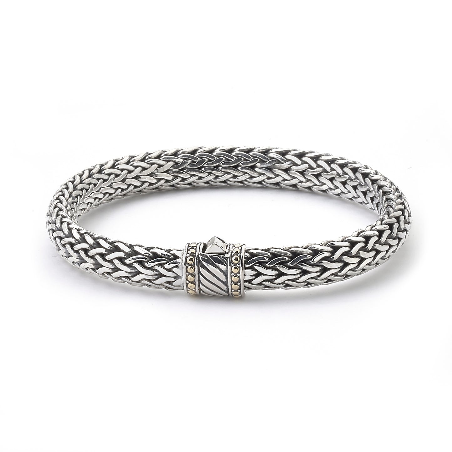 Men's Jewelry Sterling Silver & 18K Gold Woven Men's Bracelet — Imperial Bali