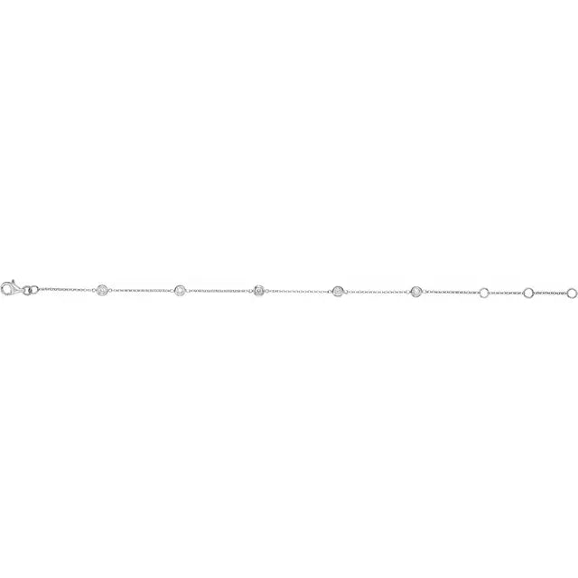 Diamond Jewelry Collections 14K Diamond Station Bracelet 0.25 ctw