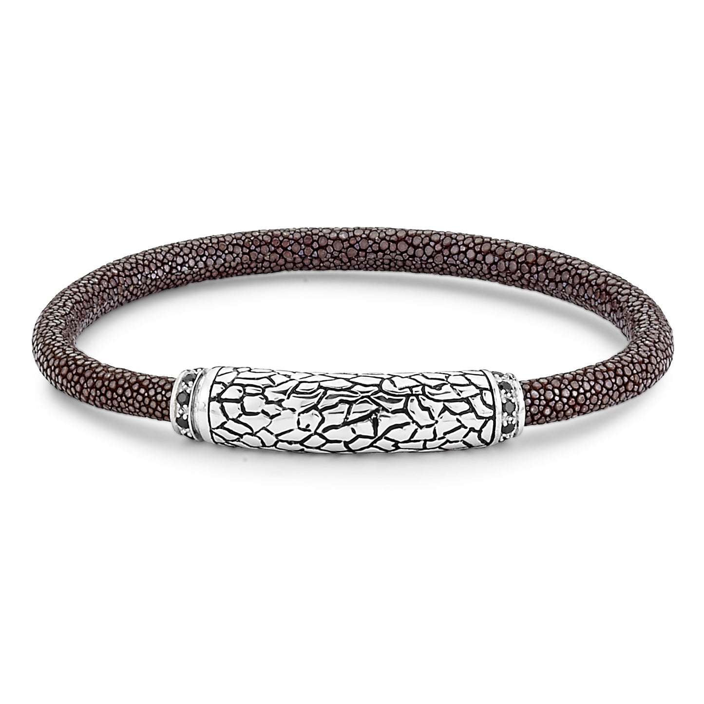 Men's Jewelry Sterling Silver Brown Stingray Leather Bracelet — Imperial Bali
