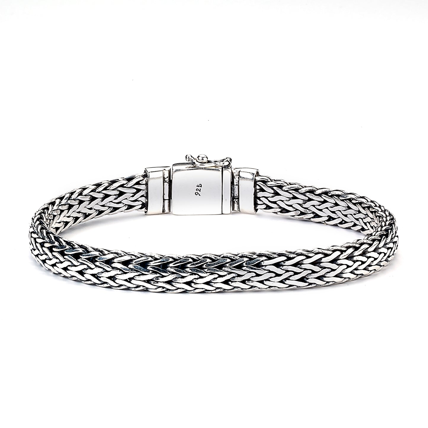 Men's Jewelry Sterling Silver Tulang Naga Woven Bracelet, 8.5" / 9mm