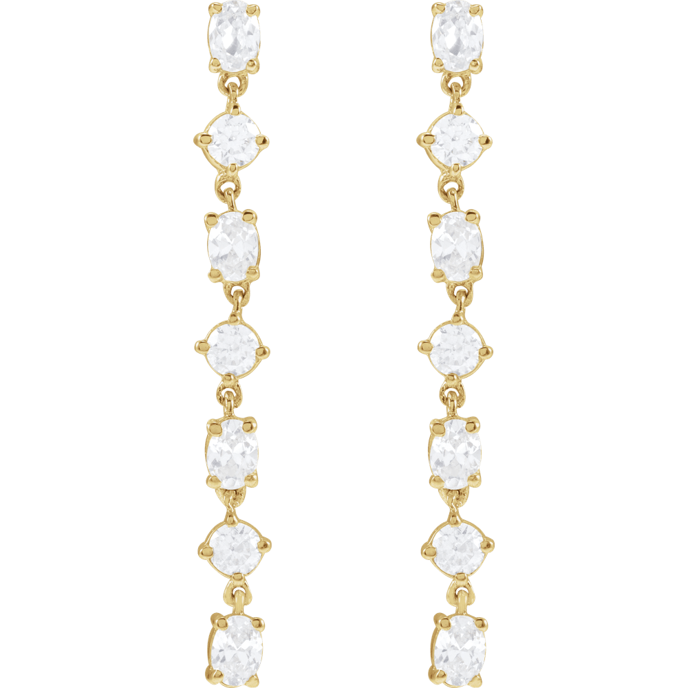 14K Yellow 1 1/5 CTW Lab-Grown Diamond Dangle Earrings - Farsi Jewelers