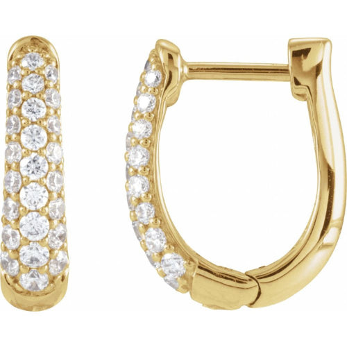 Diamond Jewelry Collections 14KY Lab-Grown Diamond Hoop Earrings