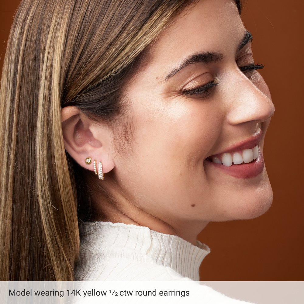 Diamond Jewelry Collections 14KY Lab-Grown Diamond Hoop Earrings