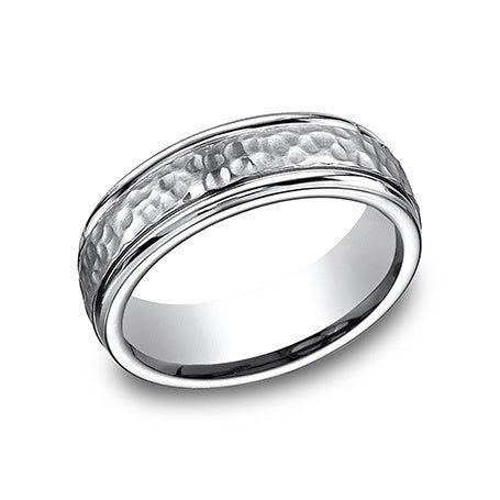 Wedding Rings 7.0MM HAMMERED TITANIUM