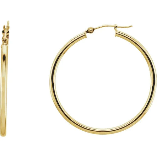 Load image 1 in gallery view. Gold Fashion Jewelry 14KY 14K Gold 34 mm Hoop Earrings