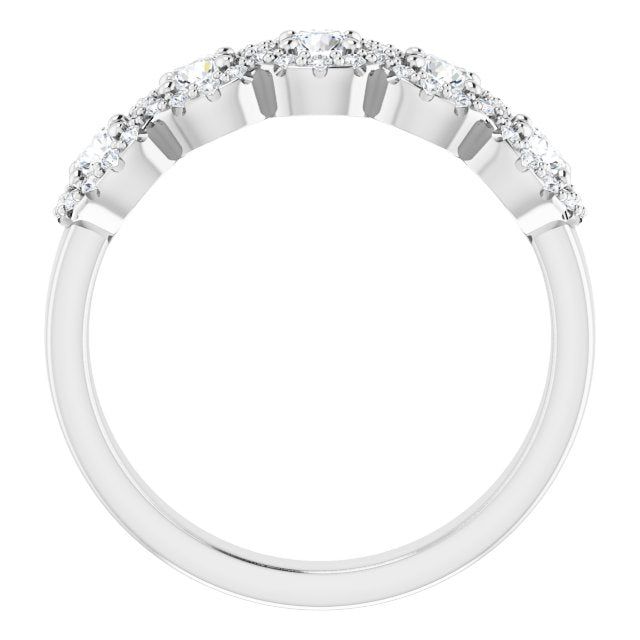 14K White 0.75 ctw Natural Diamond Anniversary Ring