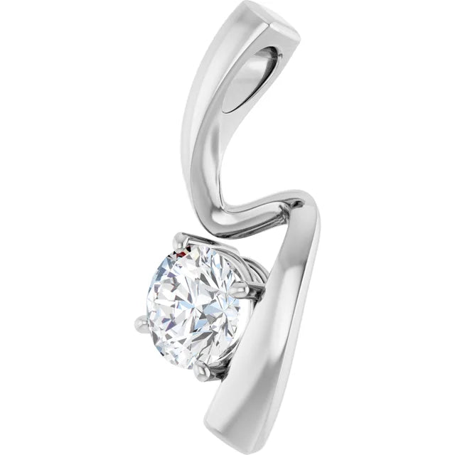 Diamond Jewelry Collections 3/4 CT Lab-Grown Diamond Solitaire Pendant in 14K White Gold
